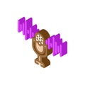 digital assistant microphone ai integration isometric icon vector illustration