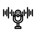 digital assistant microphone ai integration line icon vector illustration