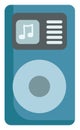 Blue iPod music player vector or color illustration