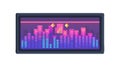 Digital Audio Visualizer: Sound Wave Display Icon, vector design Generative AI Royalty Free Stock Photo