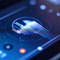 Digital Audio Waveform on a Futuristic Display Royalty Free Stock Photo