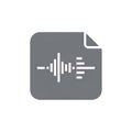 Digital audio waveform icon representing sound file data and signal processing Royalty Free Stock Photo