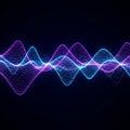 Digital Audio Waveform in Neon Glow Royalty Free Stock Photo