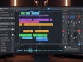 Digital audio workstation interface with music tracks Royalty Free Stock Photo