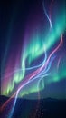 Digital Aurora Borealis with Particle Wave Flow Royalty Free Stock Photo