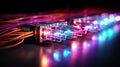 Digital Backbone Fiber Optic Internet Powering Seamless Connections in the World of Big Database Servers. created with Generative