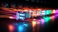 Digital Backbone Fiber Optic Internet Powering Seamless Connections in the World of Big Database Servers. created with Generative