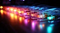 Digital Backbone Fiber Optic Internet Powering Seamless Connections in the World of Big Database Servers. created with Generative