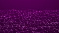 Digital background. Abstract wave with connected dots and lines on. Network connection structure. 3D rendering Royalty Free Stock Photo