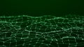 Digital background. Abstract wave with connected dots and lines on. Network connection structure. 3D rendering Royalty Free Stock Photo