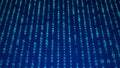 Digital background blue matrix. Matrix background. Binary computer code. Hacker coding concept. 3D rendering Royalty Free Stock Photo