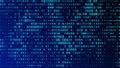 Digital background blue matrix. Matrix background. Binary computer code. Hacker coding concept. 3D rendering Royalty Free Stock Photo