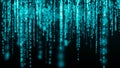 Digital background blue matrix. Binary computer code. Hacker concept. 3d rendering Royalty Free Stock Photo
