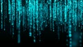 Digital background blue matrix. Binary computer code. Hacker concept. 3d rendering Royalty Free Stock Photo