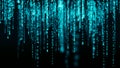 Digital background blue matrix. Binary computer code. Hacker concept. 3d rendering Royalty Free Stock Photo
