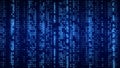 Digital background blue matrix. Coding or hacking concept. Abstract data concept. 3d rendering Royalty Free Stock Photo