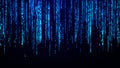 Digital background blue matrix. Coding or hacking concept. Flow of random numbers. 3D rendering Royalty Free Stock Photo