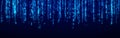 Digital background blue matrix. Coding or hacking concept. Flow of random numbers. 3D rendering Royalty Free Stock Photo