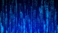 Digital background blue matrix. Matrix style program. Stream of Decimal Digits. Computer code Royalty Free Stock Photo