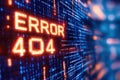 Digital Background Displaying Error Message Indicating a 404 Code on a Computer Screen Royalty Free Stock Photo
