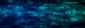 Digital background green and blue matrix. Coding or hacking concept. Abstract data concept. 3d rendering Royalty Free Stock Photo