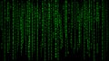 Digital background green matrix. Binary computer code. 3d rendering Royalty Free Stock Photo