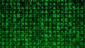 Digital background green matrix. Matrix background. Binary computer code. Hacker coding concept. 3D rendering Royalty Free Stock Photo