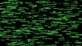 Digital background green matrix. Binary computer code. Hacker concept. 3d rendering Royalty Free Stock Photo
