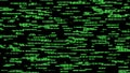 Digital background green matrix. Binary computer code. Hacker concept. 3d rendering Royalty Free Stock Photo