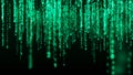 Digital background green matrix. Binary computer code. Hacker concept. 3d rendering