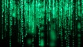 Digital background green matrix. Binary computer code. Hacker concept. 3d rendering Royalty Free Stock Photo