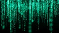 Digital background green matrix. Binary computer code. Hacker concept. 3d rendering Royalty Free Stock Photo