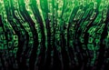 Digital background green matrix. Binary computer code. Hacker concept