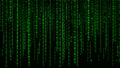 Digital background green matrix. Binary computer code. Vector Illustration. Hacker concept Royalty Free Stock Photo