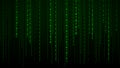 Digital background green matrix. Binary computer code. Vector Illustration. Hacker concept Royalty Free Stock Photo