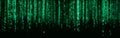Digital background green matrix. Coding or hacking concept. Flow of random numbers. 3D rendering Royalty Free Stock Photo