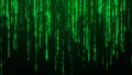 Digital background green matrix. Matrix style program. Stream of Decimal Digits. Computer code Royalty Free Stock Photo