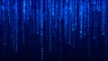 Digital background blue matrix. Binary computer code. Hacker concept. 3d rendering Royalty Free Stock Photo