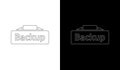 Digital backup button icons on dark background for data security and cloud storage Royalty Free Stock Photo