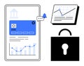 Digital Banking Security with Analytics, Notifications, and Data Insights Royalty Free Stock Photo