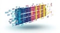 Digital Barcode Abstract with Colorful Binary Code Visualization on White Background Royalty Free Stock Photo