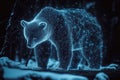 Digital bear illustration in blue lines representing the polars package for efficient data analysis Royalty Free Stock Photo