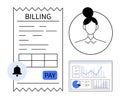 Digital Billing, Payment Reminder, and Analytics Dashboard with User Profile Visual Royalty Free Stock Photo