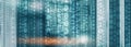 Digital Binare Code on Data Center Background. Technology Panoramic Wallpaper for your Business. Royalty Free Stock Photo