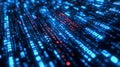 Digital binary code abstract background glowing blue and red representing data flow and information technology visu Royalty Free Stock Photo
