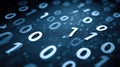 Digital Binary Code Background Data Stream, Technology, Computing, AI, Big Data Cybersecurity Concept Royalty Free Stock Photo
