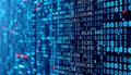 Digital binary code background, data stream and technology interface Generative AI Royalty Free Stock Photo