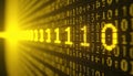 Digital binary code background in lemon yellow. Tech backdrop with data, information flow. Binary code abstract design for Royalty Free Stock Photo
