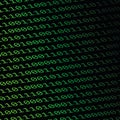 Digital binary code on black background Royalty Free Stock Photo