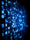 Digital binary code and circuitry representing data processing and technology concept Royalty Free Stock Photo